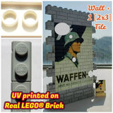 Lego UV print block WW2 German propaganda Poster battle scene moc Germany WWII
