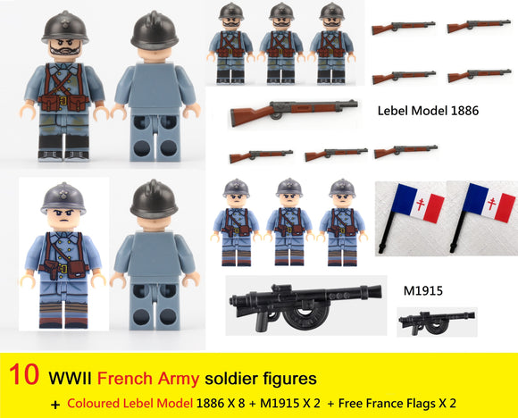 WW2 French Soldier figure +  Accessories pack (B)