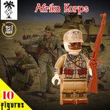 WW2 Nazi German - Afrika Korps Soldier (Field Cap) - [10] FIGURES + 98K