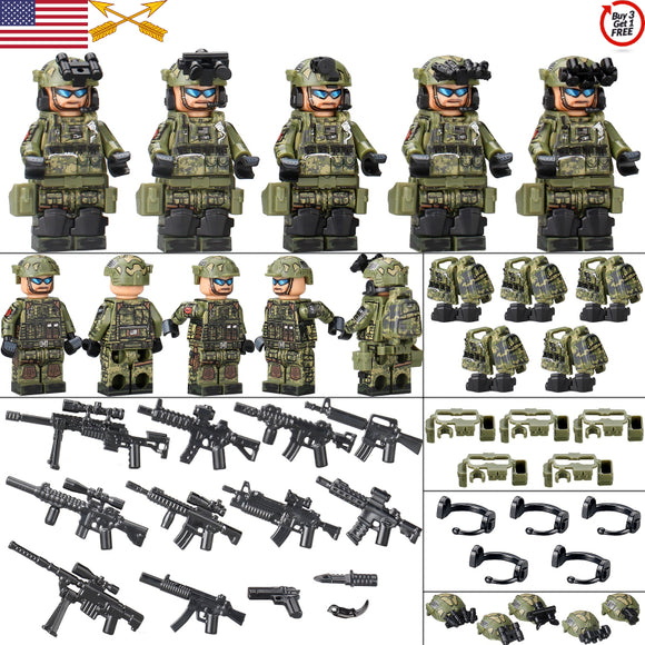 US Army Green Beret - Afghanistan Special Forces Commando - [5] FIGURES w/ weapons