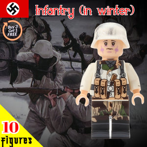 WW2 Nazi German - Soldier in Winter Uniform (camo pant & M40 helmet)  - [10] FIGURES