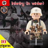 WW2 Nazi German - Soldier in Winter Uniform (camo pant & M40 helmet)  - [10] FIGURES -