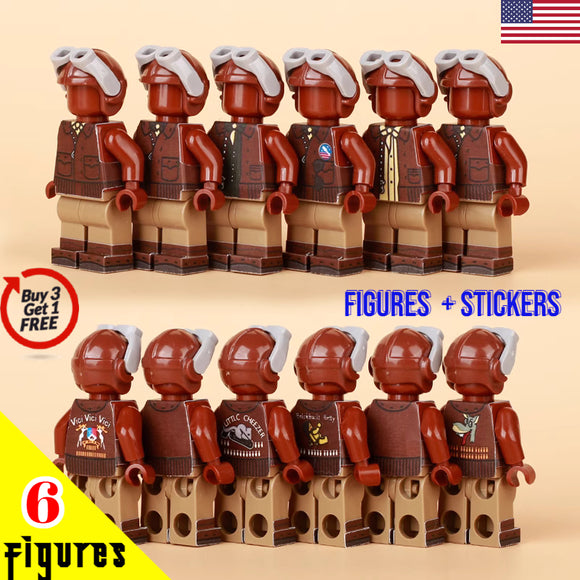 WW2 US Army Air Force (USAF) Fighter & Bomber Pilots - [6] figures + stickers