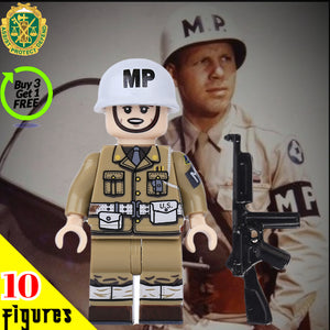 WW2 US Army - 1st Ranger Battalion Military Police Corps soldier - [10] figures w/ M3 SMG