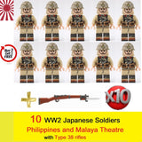 WW2 Japanese Soldiers in Philippines and Malaya Theatre - [10] FIGURES + Type 38 Rifles -