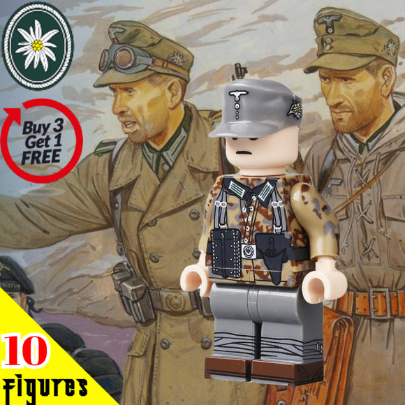 WW2 Nazi German 1st Mountain Division / 1. Gebirgs-Division Wehrmacht Obergefreiter SOLDIER - [10] FIGURES -