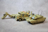 US M1070 HETS Heavy Equipment Transport Semi-Trailer + M1A1 Tank [MOC construction brick toy]
