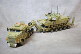 US M1070 HETS Heavy Equipment Transport Semi-Trailer + M1A1 Tank [MOC construction brick toy]