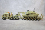 US M1070 HETS Heavy Equipment Transport Semi-Trailer + M1A1 Tank [MOC construction brick toy]