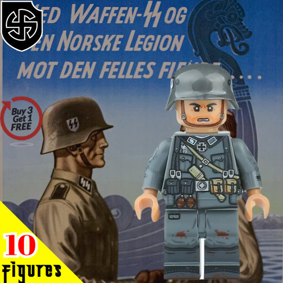 WW2 Nazi German - 5th SS Panzer Division Wiking Artillery Regiment Soldier - [10] FIGURES