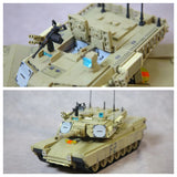 US M1070 HETS Heavy Equipment Transport Semi-Trailer + M1A1 Tank [MOC construction brick toy]