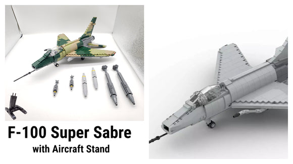 F-100 Super Sabre fighter Bundle (camo + grey)