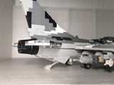 F-16 Fighting Falcon Fighter - Ukrainian Ghost of Kyiv w/ Stand + UV stickers [MOC construction brick toy]
