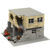 Ruin battle scene - Yellow and Grey House [MOC construction brick toy]