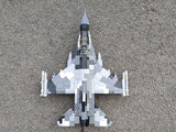 F-16 Fighting Falcon Fighter - Ukrainian Ghost of Kyiv w/ Stand + UV stickers [MOC construction brick toy]
