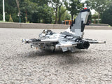 F-16 Fighting Falcon Fighter - Ukrainian Ghost of Kyiv w/ Stand + UV stickers [MOC construction brick toy]