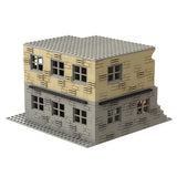 Ruin battle scene - Yellow and Grey House [MOC construction brick toy]