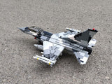 F-16 Fighting Falcon Fighter - Ukrainian Ghost of Kyiv w/ Stand + UV stickers [MOC construction brick toy]