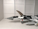 F-16 Fighting Falcon Fighter - Ukrainian Ghost of Kyiv w/ Stand + UV stickers [MOC construction brick toy]