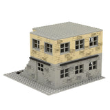 Ruin battle scene - Yellow and Grey House [MOC construction brick toy]