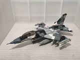F-16 Fighting Falcon Fighter - Ukrainian Ghost of Kyiv w/ Stand + UV stickers [MOC construction brick toy]