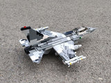 F-16 Fighting Falcon Fighter - Ukrainian Ghost of Kyiv w/ Stand + UV stickers [MOC construction brick toy]
