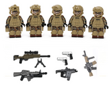 US Army - Navy Seal Soldier (Beige Headgear) [5] figures  w/ coloured weapons -