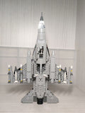F-16 Fighting Falcon Fighter - Ukrainian Ghost of Kyiv w/ Stand + UV stickers [MOC construction brick toy]