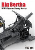 WW1 German Big Bertha Krupp M-Gerat L/12 Mortar siege gun [MOC construction brick toy]