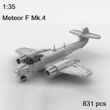 1:35 Gloster Meteor F Mk.4 Fighter [MOC construction brick toy]