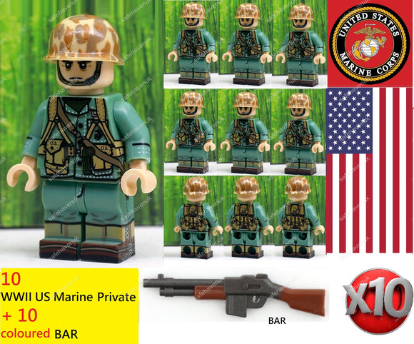 WW2 US marine Soldiers made with real LEGO® minifigures