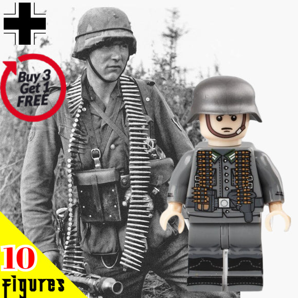 WW2 German Army - Wehrmacht Machine Gunner soldier - [10] figures w/ 98K -