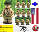 WW2 US Army Ranger Private soldier figures w/ coloured M1919 Browning -