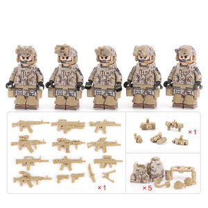 US Army - Navy Seal (Demon Hunter) Soldier [5] figures  w/ weapons -