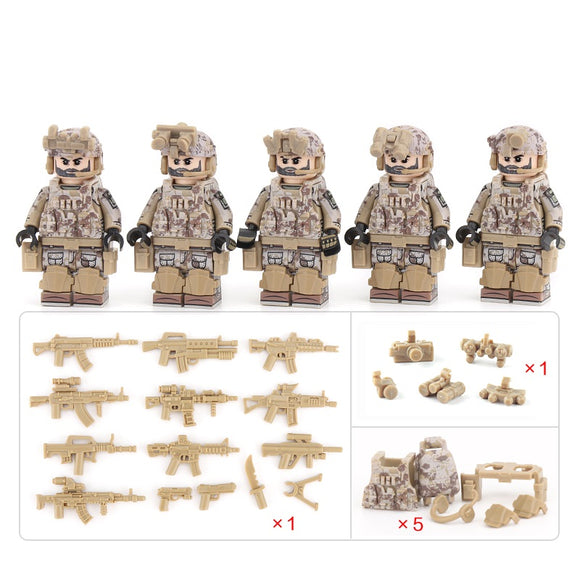 US Army - Navy Seal (Demon Hunter) Soldier [5] figures  w/ weapons