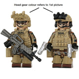 US Army - Navy Seal Soldier (Beige Headgear) [5] figures  w/ coloured weapons -