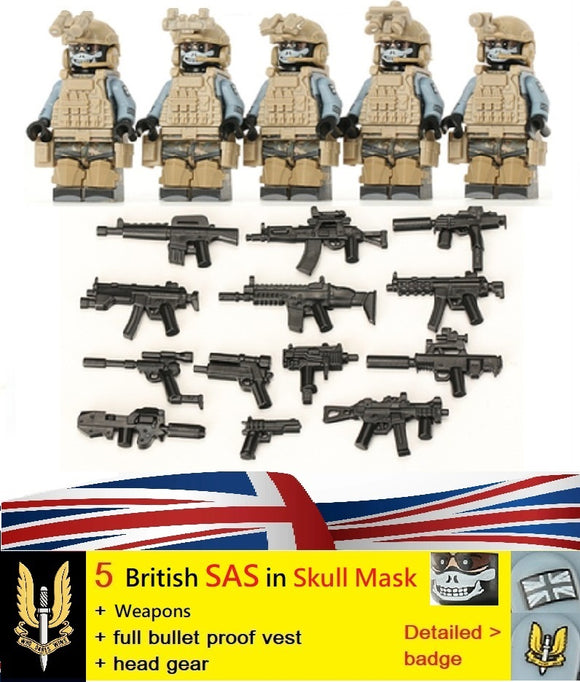 British Special Air Service (SAS) soldier [5] figures [Sand Night vision] -