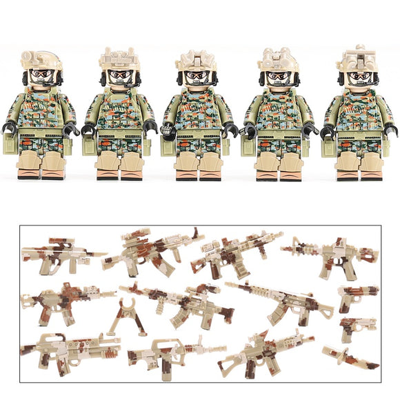 German Army - Kommando Spezialkräfte (KSK) Soldier (Beige) [5] figures  w/ weapons -